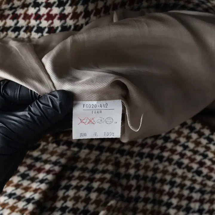 [BUNJANG] Burberry Houndstooth Check Wool Double Short Jacket Set / 버버리 하운드투스 체크 울 100% 더블 숏 재킷 셋업