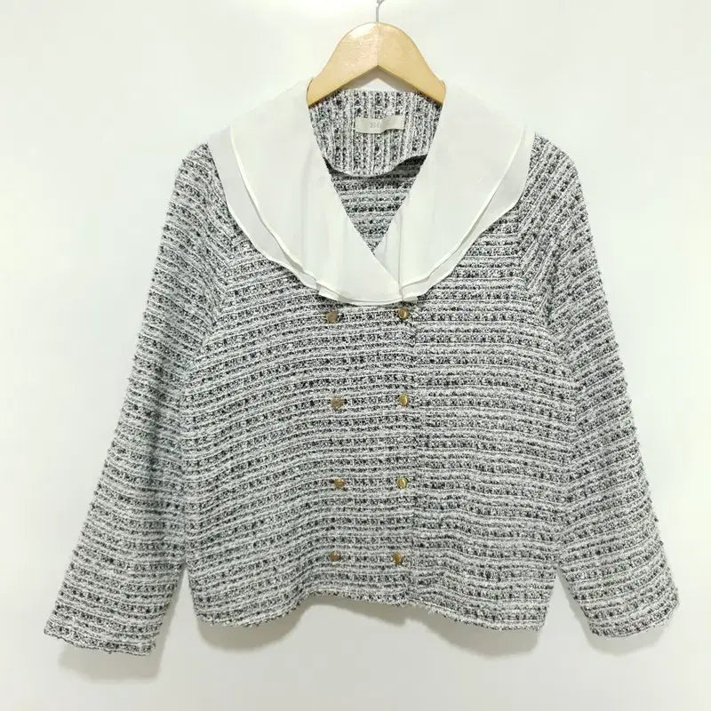 [BUNJANG] Unbranded Tweed Jacket / 카라 배색 트위드 자켓 F_M0471