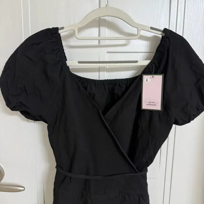 [SOLD OUT] (새상품) 블랙 스퀘어넥 반팔 원피스 바캉스룩 휴양지룩