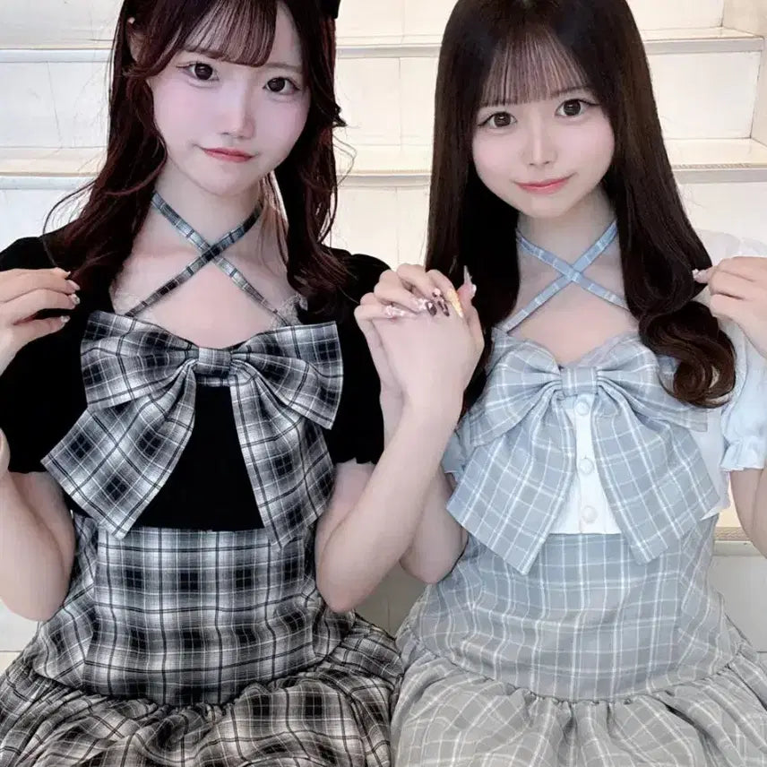[BUNJANG] Evelyn Ribbon Cardigan Dress Set / 에블린 evelyn 리본 가디건 원피스
