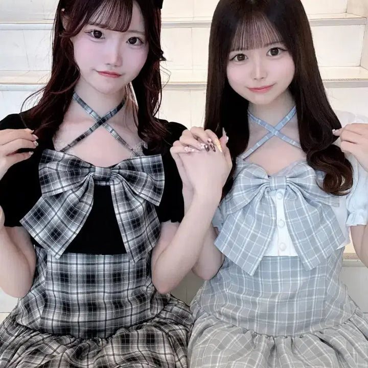 [BUNJANG] Evelyn Ribbon Cardigan Dress Set / 에블린 evelyn 리본 가디건 원피스