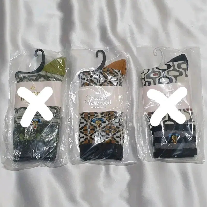 [BUNJANG] Vivienne Westwood Floral Pattern Socks / 올리브 그레이 겨자 브라운 플라워 사각 도형 비비안웨스트우드 양말