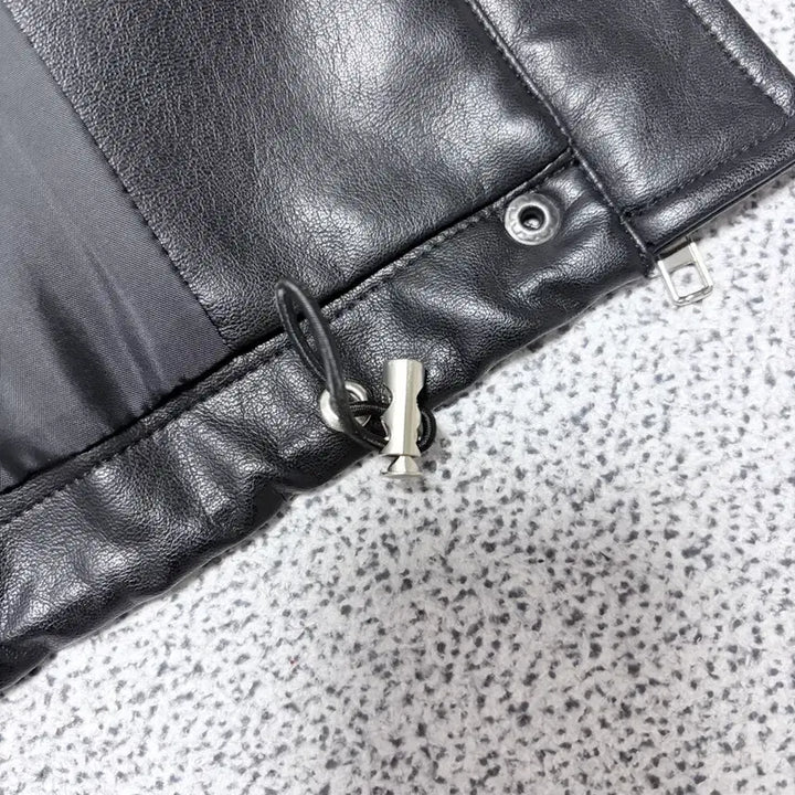 [BUNJANG] Rola Rola Leather Jacket Black / 로라로라 레더자켓 블랙 FREE