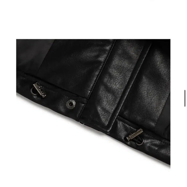 [BUNJANG] Rola Rola Leather Jacket Black / 로라로라 레더자켓 블랙 FREE