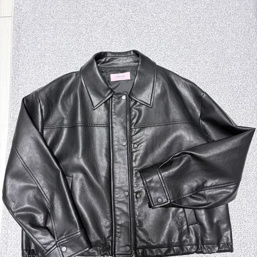 [BUNJANG] Rola Rola Leather Jacket Black / 로라로라 레더자켓 블랙 FREE
