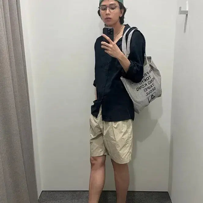[BUNJANG] Lee Nylon Two-Tuck Bermuda Shorts Beige 32 / 리 나일론 투 턱 버뮤다 쇼츠 베이지 32