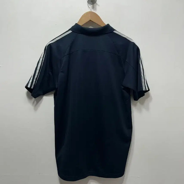 [BUNJANG] Adidas Tri-Stripe Half-Zip Polo Shirt Navy M / 아디다스 삼선 반집업 카라 반팔티 네이비 M