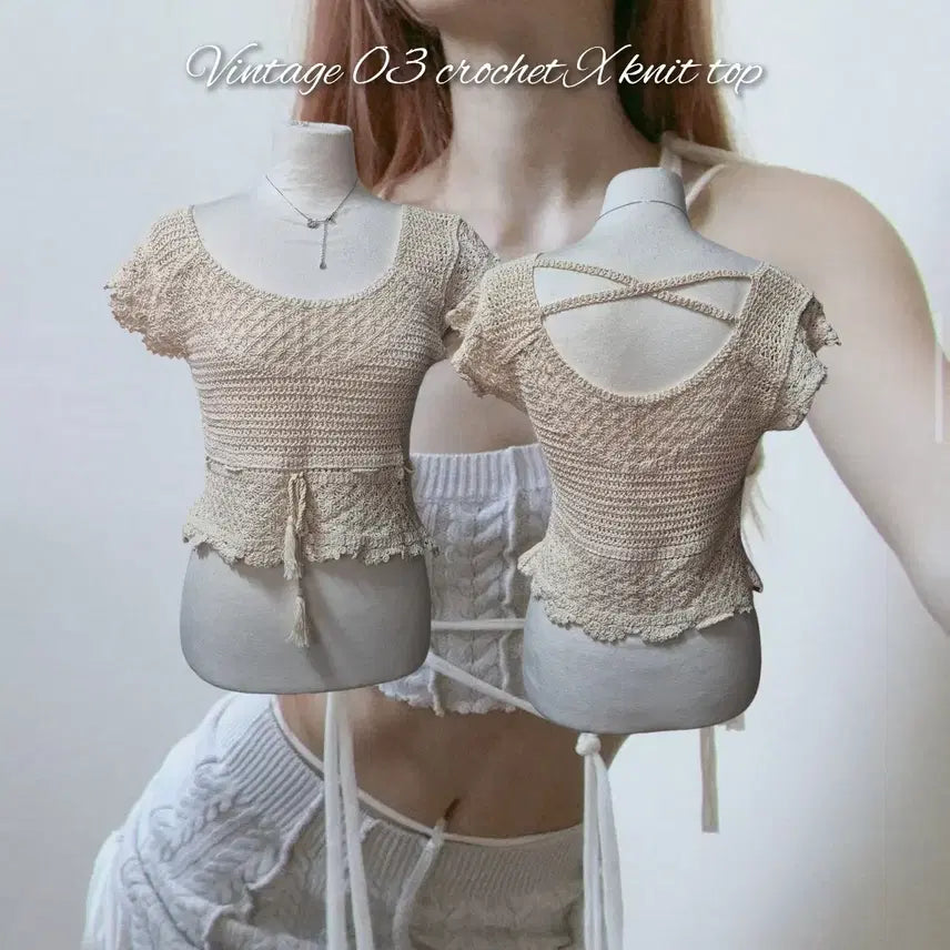 [BUNJANG] Vintage Crochet Knit Top / Vintage 03 crochet X knit top