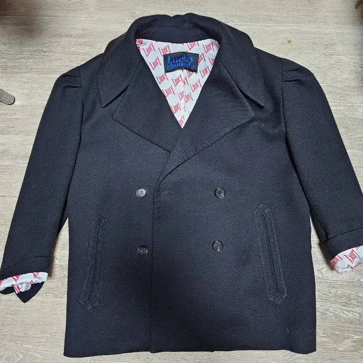 [BUNJANG] Lucky Chouette Double Breasted Coat / 럭키슈에뜨 블랙 더블 코트 FREE