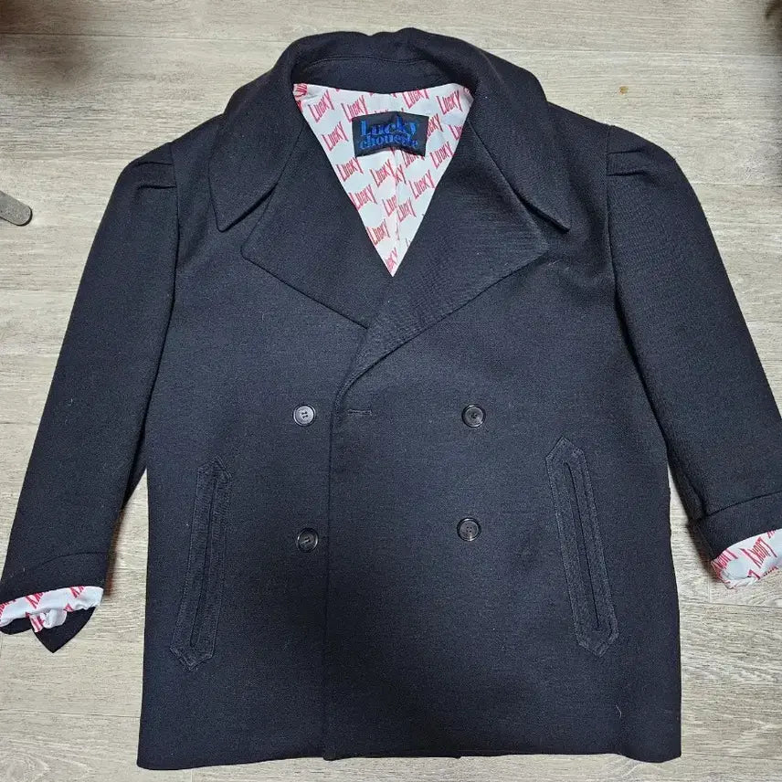 [BUNJANG] Lucky Chouette Double Breasted Coat / 럭키슈에뜨 블랙 더블 코트 FREE