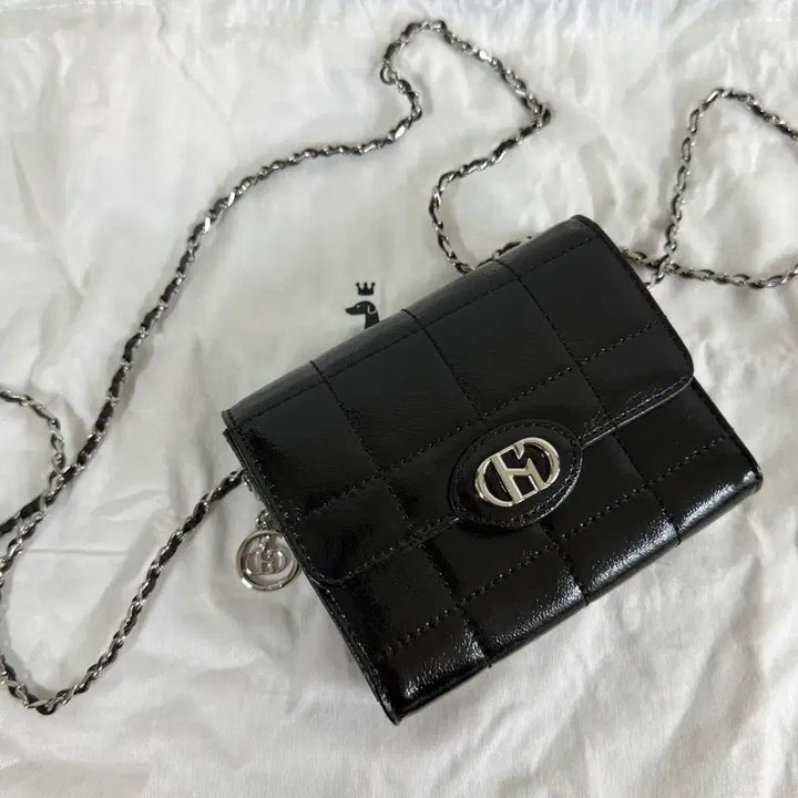 [BUNJANG] Hazzys Mini Handbag Glossy Quilted / 헤지스 미니 핸드백 (거의 새상태) [HIWA4F763BK]블랙 글로시퀼