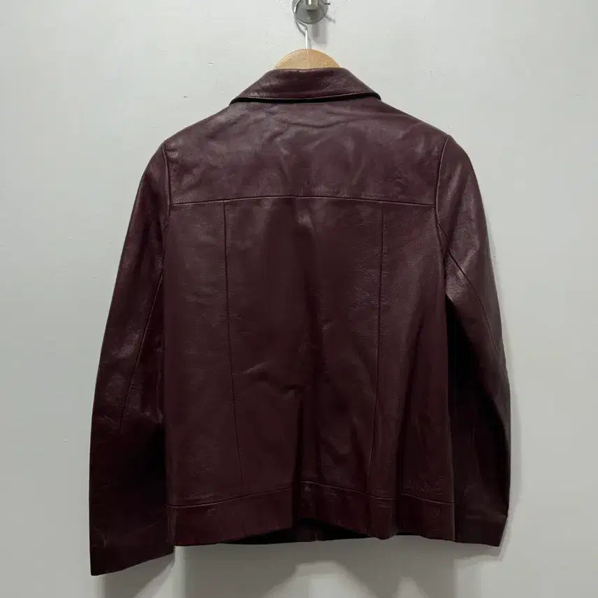 [BUNJANG] Leather Jacket Burgundy 66 Size / 여성  양가죽 자켓 버건디 66사이즈