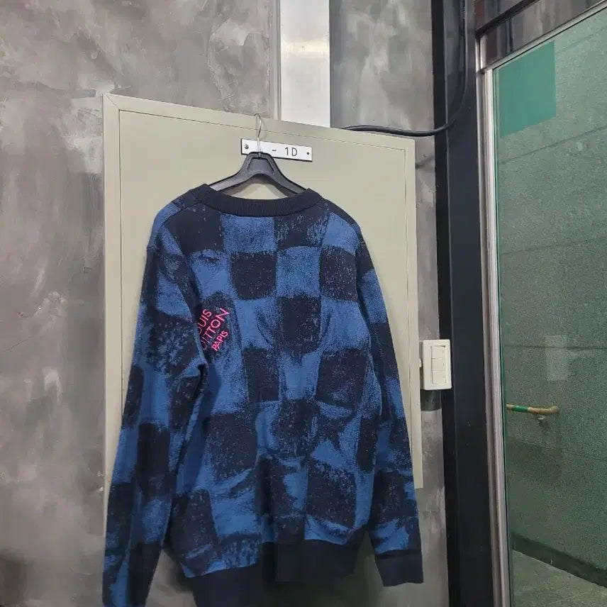 [BUNJANG] Louis Vuitton Damier Salt Jacquard Knit Sweater / (정품) 루이비통 다미에 솔트 자카드 니트 S(95-100)
