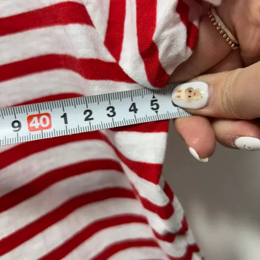 [BUNJANG] True Religion Red White Stripe T-shirt / 트루릴리젼 레드 화이트 스트라이프 반팔티 S