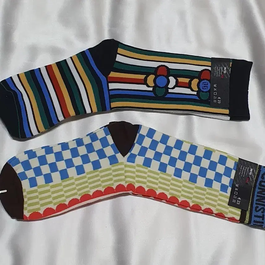 [BUNJANG] CONNISTINE MUSEUM Blue Green Check Socks / 블루 그린 체크 CONNISTINE MUSEUM 코니스틴 뮤지엄 양말