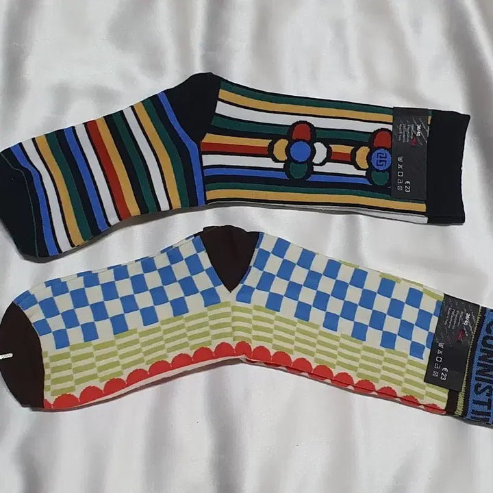 [BUNJANG] CONNISTINE MUSEUM Blue Green Check Socks / 블루 그린 체크 CONNISTINE MUSEUM 코니스틴 뮤지엄 양말