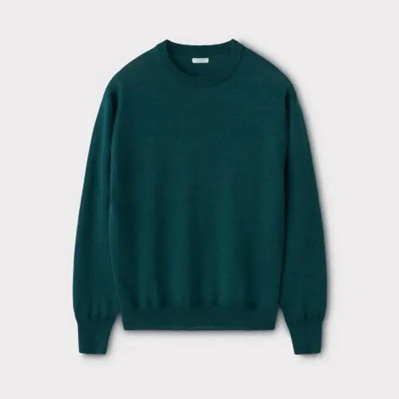 [BUNJANG] Pigvel Wool Linen Crew Neck Knit Sweater / 피그벨 울 린넨 크루넥 니트 Viridian