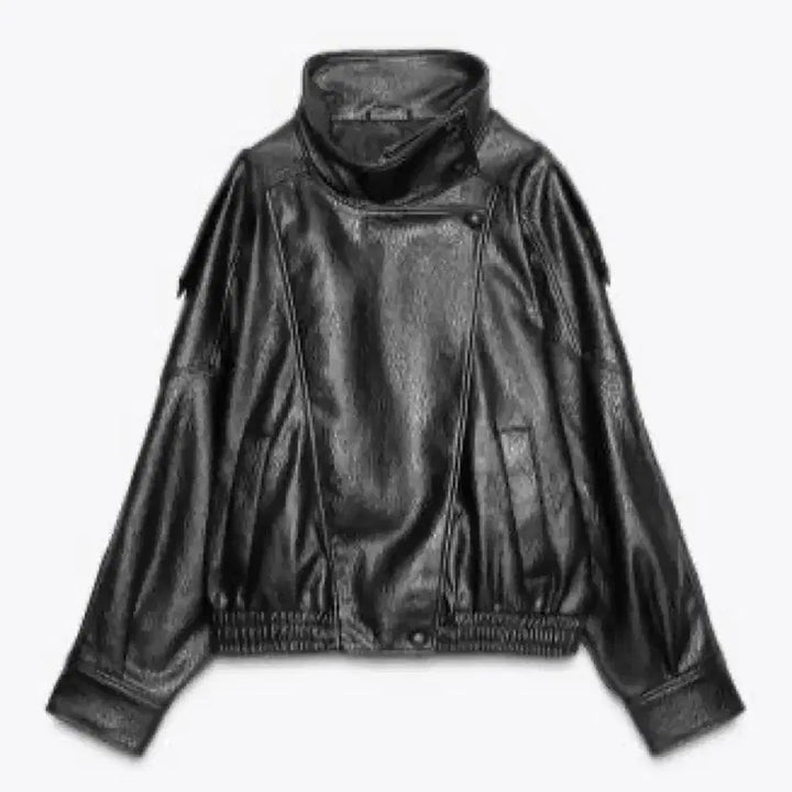 [BUNJANG] ZARA S Faux Leather Jacket / 택달린 새상품 S 자라 레더 자켓 페이크 점퍼 가죽 자켓 생로랑 신시아