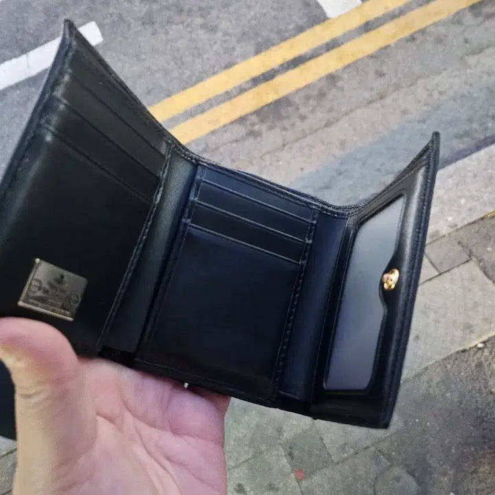 [BUNJANG] Vivienne Westwood Saffiano Leather Wallet / 비비안웨스트우드 블랙 사피아노 반지갑