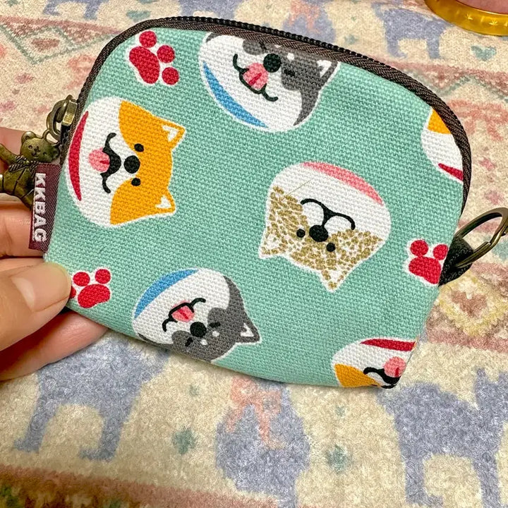 [BUNJANG] Dog Pattern Mini Pouch / 귀여운 강아지 패턴 파우치 / 미니지갑 소지품 파우치
