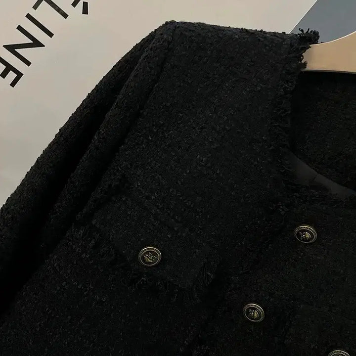 [BUNJANG] Black Tassel Tweed Jacket / 블랙 테슬 트위드 자켓