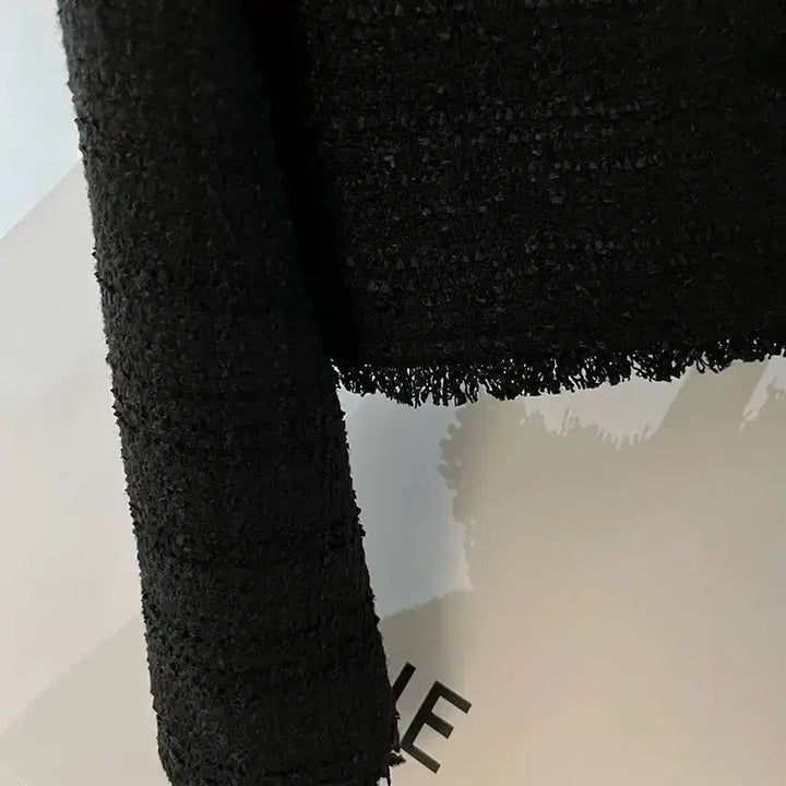 [BUNJANG] Black Tassel Tweed Jacket / 블랙 테슬 트위드 자켓