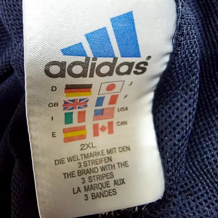 [BUNJANG] Adidas Old School Two-Tone Windbreaker / [아디다스] 올드스쿨 네이비 블루 투톤 배색 삼선 오버핏 바람막이 (실측