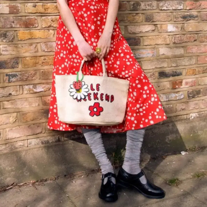 [BUNJANG] Baie Edit Rafia Bag &amp; Charm Set / [택포] 바이에딧 라피아백 &amp; 백참셋트