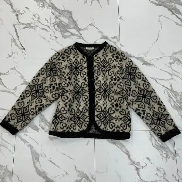 [BUNJANG] Icelandic Pattern Wool Cardigan / 아이슬란드 패턴 울 가디건
