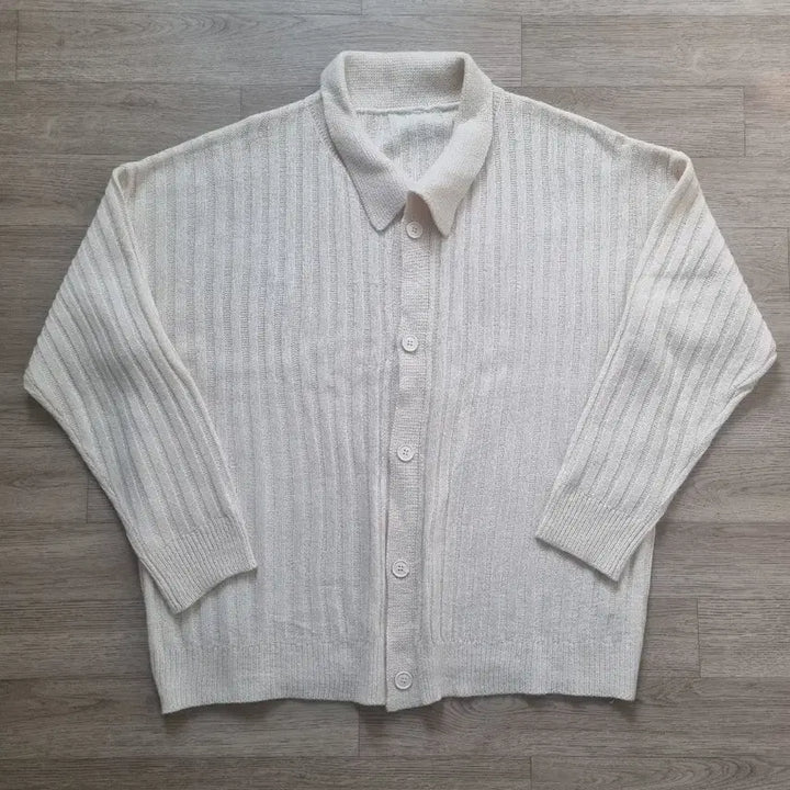 [BUNJANG] Oversized Fit Knit Cardigan Ivory / 새상품) 오버핏 카라 니트 가디건 아이보리