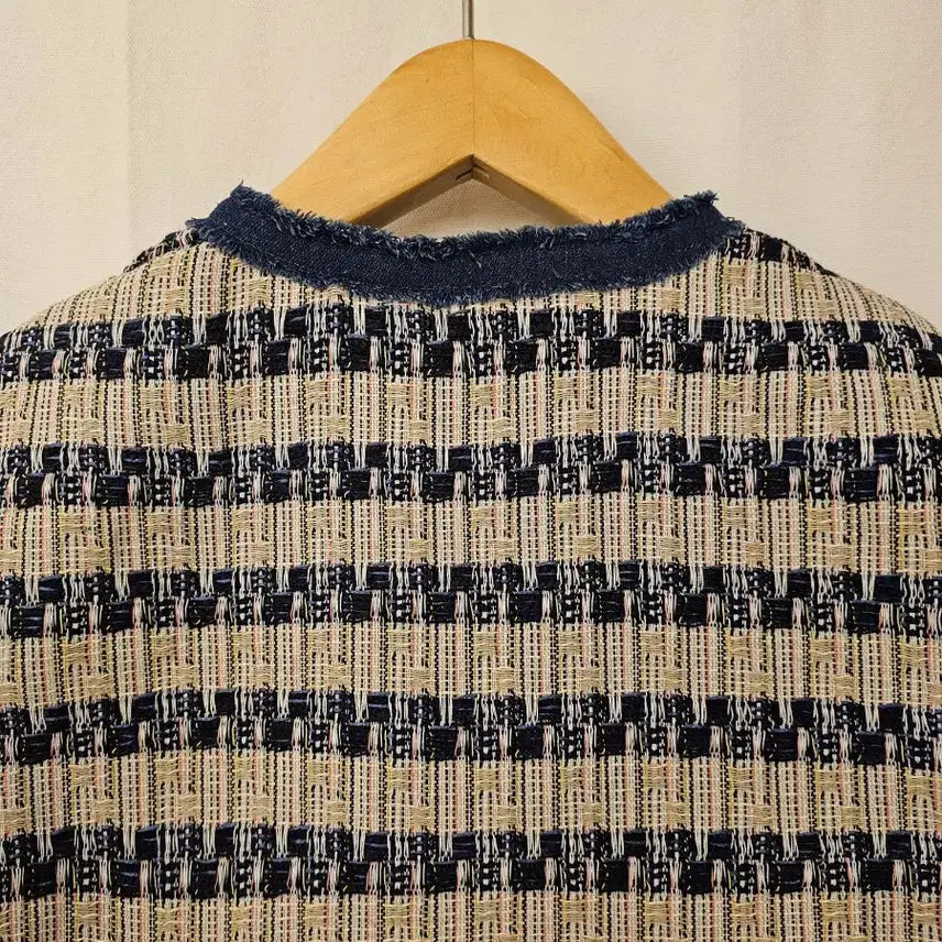 [BUNJANG] Pocket Denim Tweed Jacket - Beige / 포켓 데님 트위드 자켓 *새옷* 베이지