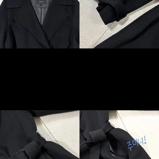 [BUNJANG] On&amp;On Cashmere Blend Belted Handmade Coat / [가격변동X / 온앤온] 핸드메이드 블랙 코트
