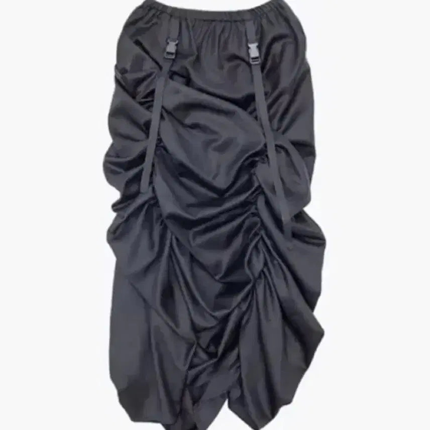 [BUNJANG] UnknownBlue Black Buckle Shirring Skirt / 언노운블루 블랙 버클 셔링 스커트 s