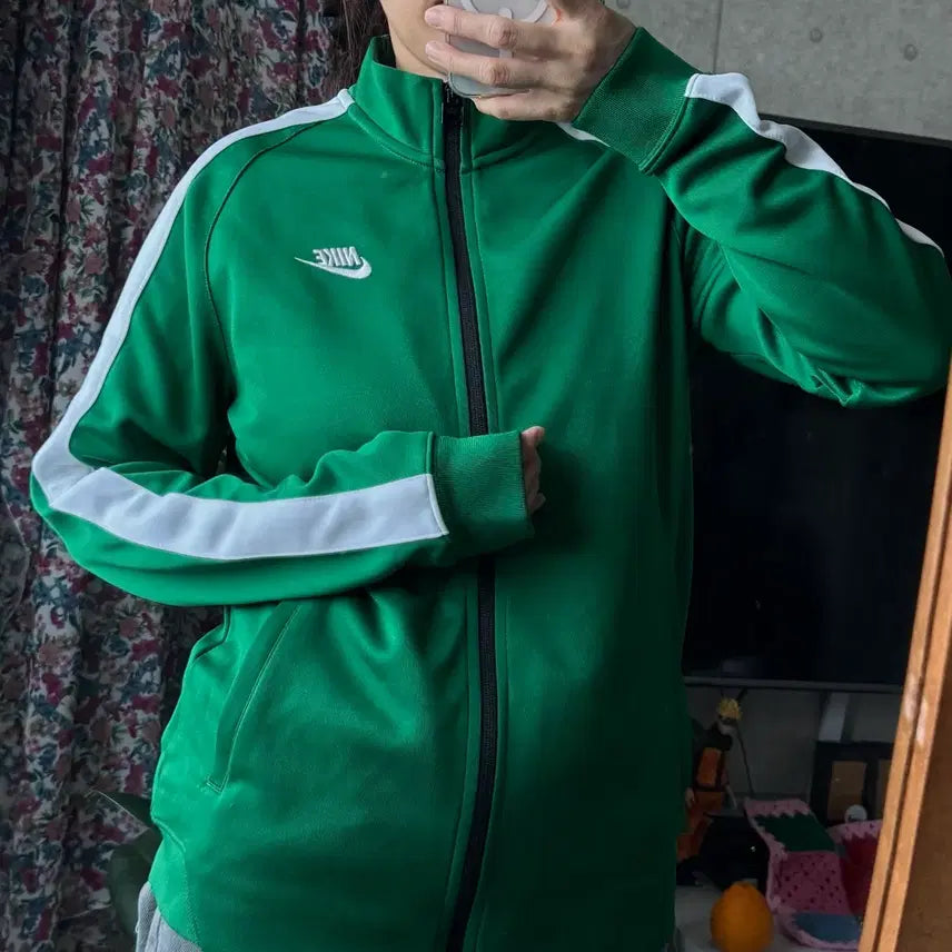 [BUNJANG] Nike Green Track Top Jersey (Size 95) / 나이키 그린 트랙탑 져지 95