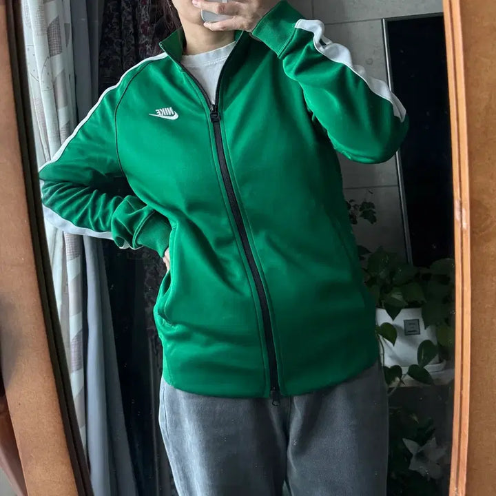 [BUNJANG] Nike Green Track Top Jersey (Size 95) / 나이키 그린 트랙탑 져지 95