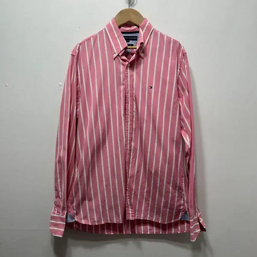 [BUNJANG] Tommy Hilfiger Pink Striped Shirt S / 타미힐피거 핑크 스트라이프 셔츠 S