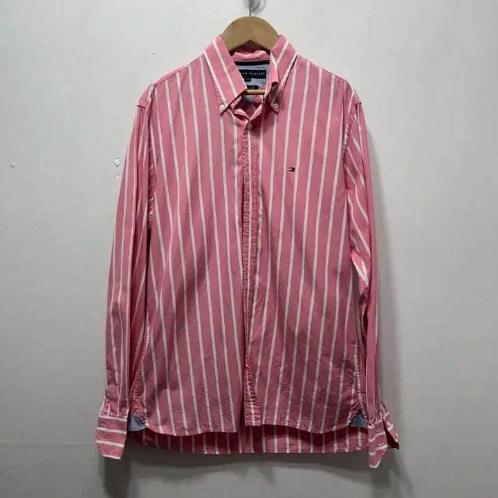 [BUNJANG] Tommy Hilfiger Pink Striped Shirt S / 타미힐피거 핑크 스트라이프 셔츠 S