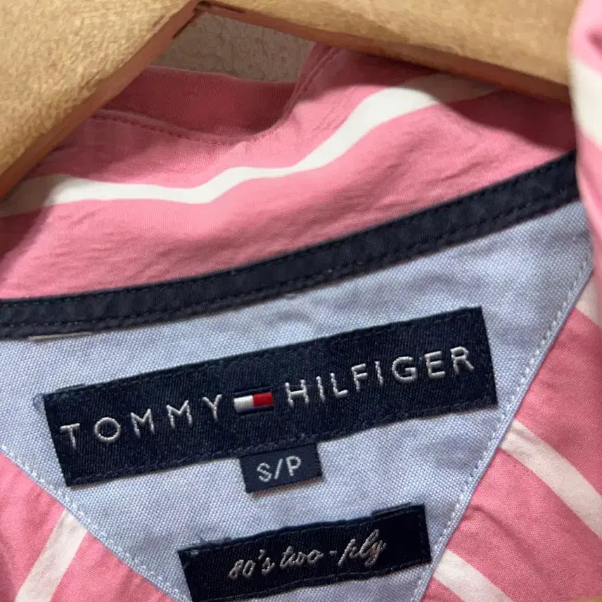 [BUNJANG] Tommy Hilfiger Pink Striped Shirt S / 타미힐피거 핑크 스트라이프 셔츠 S