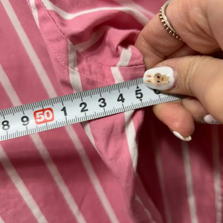 [BUNJANG] Tommy Hilfiger Pink Striped Shirt S / 타미힐피거 핑크 스트라이프 셔츠 S