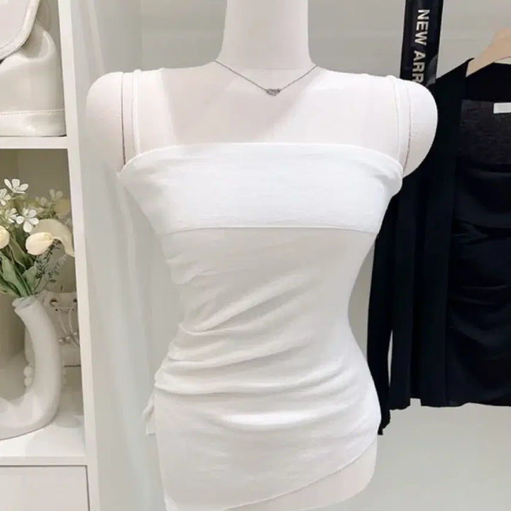 [BUNJANG] Ritz Ivory Tank Top and Cardigan Set / 수입의류 리츠 나시 가디건 세트(아이보리1장 바로배송)