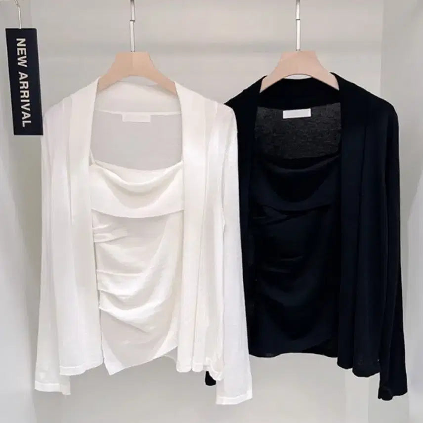 [BUNJANG] Ritz Ivory Tank Top and Cardigan Set / 수입의류 리츠 나시 가디건 세트(아이보리1장 바로배송)