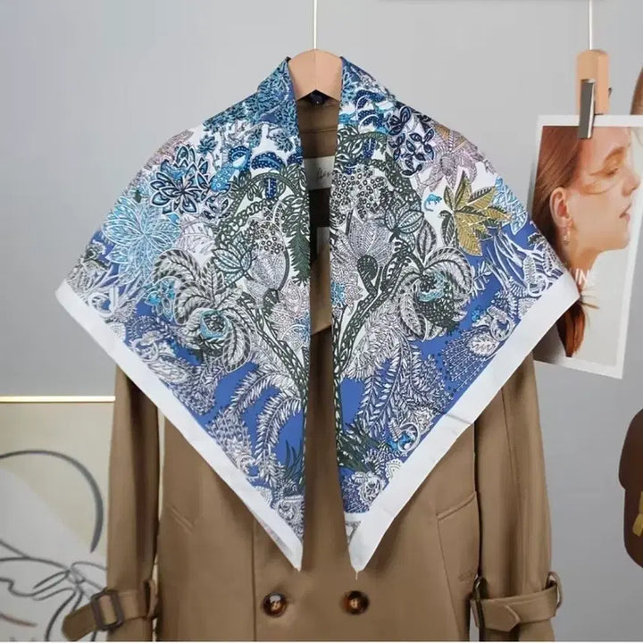 [BUNJANG] Patterned Blue Scarf / 패턴 스카프(새상품)