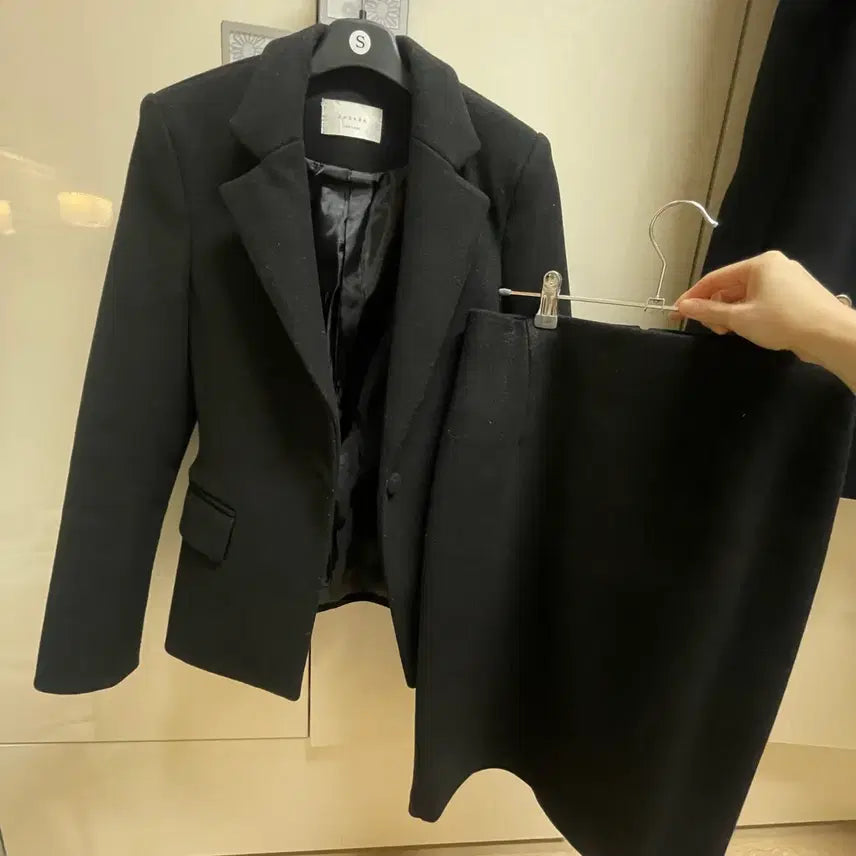 [BUNJANG] Black Suit Set S Winter Two-Piece / 여성 블랙 정장 셋업 S 겨울투피스