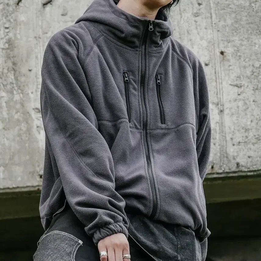 [BUNJANG] Roaringrad Essential Fleece Hood Jacket (Charcoal, M) / 로어링라드 에센셜 플리스 후드 자켓 M사이즈 차콜