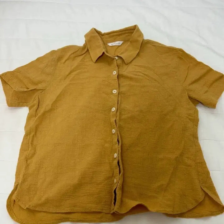 [BUNJANG] Yellow Crop Blouse T-shirt / 여성 반팔 노랑 옐로우 크롭 블라우스 셔츠 티셔츠 반팔티