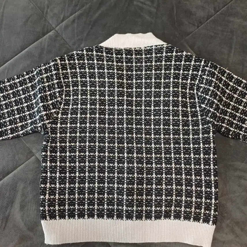 [SOLD OUT] 트위드 블랙 화이트 배색 가디건