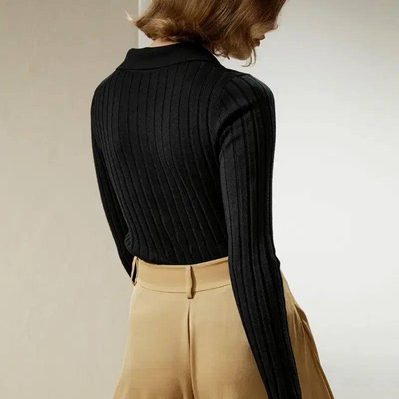 [BUNJANG] LilySilk Black Cashmere Silk Turtleneck High Neck Cardigan / 릴리실크 블랙 캐시미어 실크 터틀넥 하이넥 카라 가디건