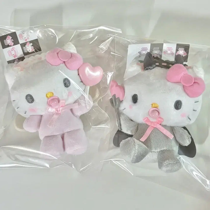 [BUNJANG] Sanrio Hello Kitty Baby Angel Devil Mascot Doll Keychain Bundle Set / 일괄) 헬로키티 베이비 엔젤 데빌 천사 악마 마스코트 인형 키링
