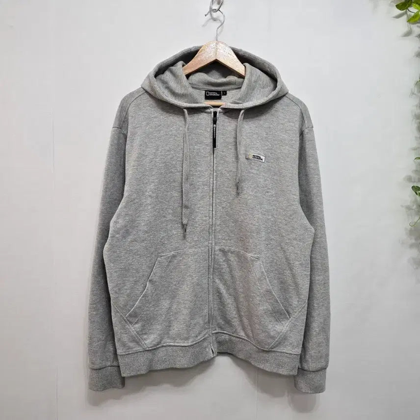 [BUNJANG] National Geographic Gray Hoodie Zip-Up / 내셔널지오그래픽 후드 집업