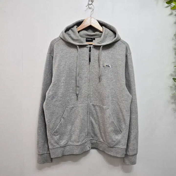 [BUNJANG] National Geographic Gray Hoodie Zip-Up / 내셔널지오그래픽 후드 집업